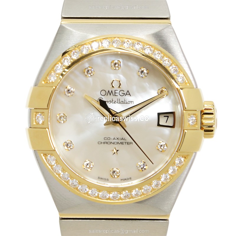 Omega 123.25.27.20.55.003 CONSTELLATION Automatic 18kt Gold & Diamond & Steel