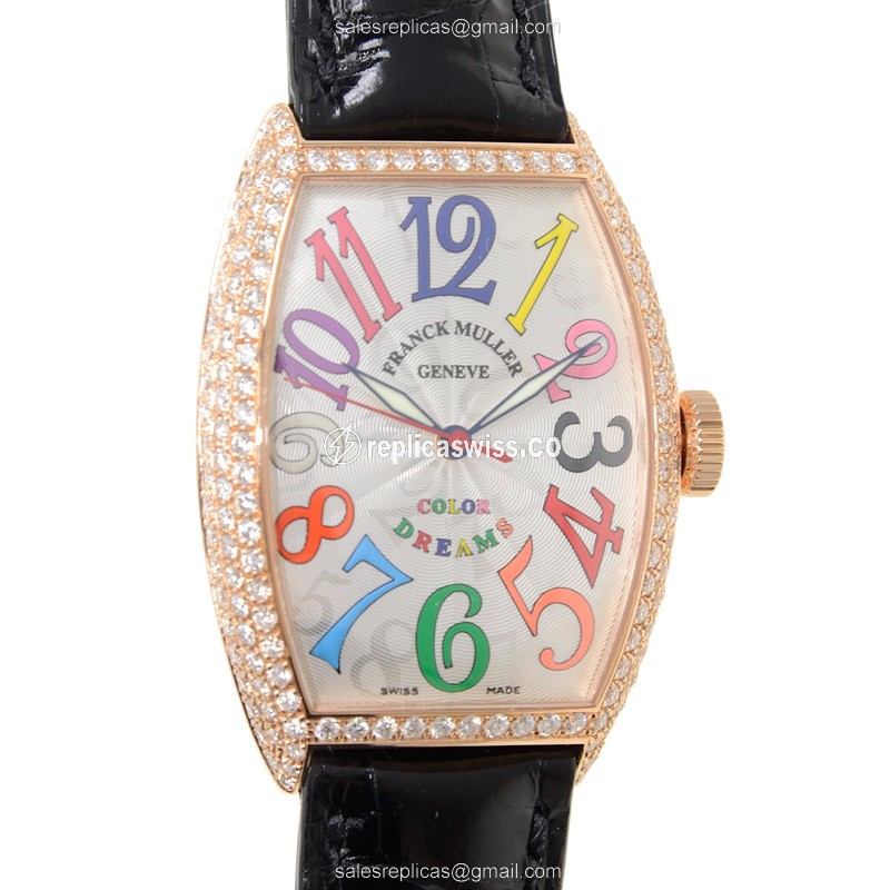 Franck Muller 5850 SC COL DRM D (5N) CINTREE CURVEX Automatic 18kt Rose Gold & Diamonds