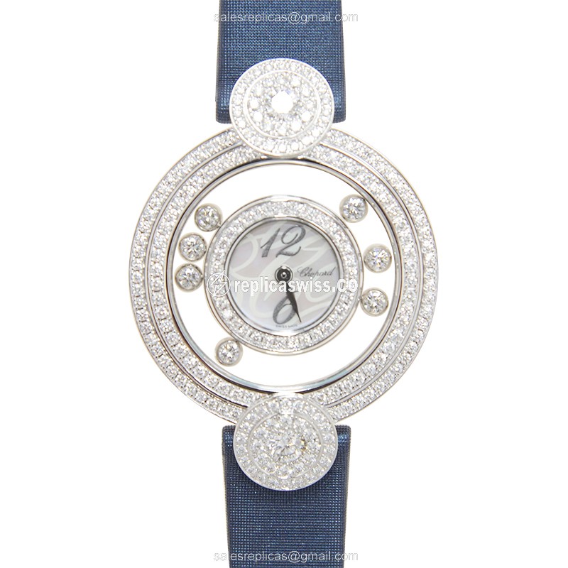 Chopard 209341-1001 HAPPY DIAMONDS Quartz 18kt White Gold & Diamond