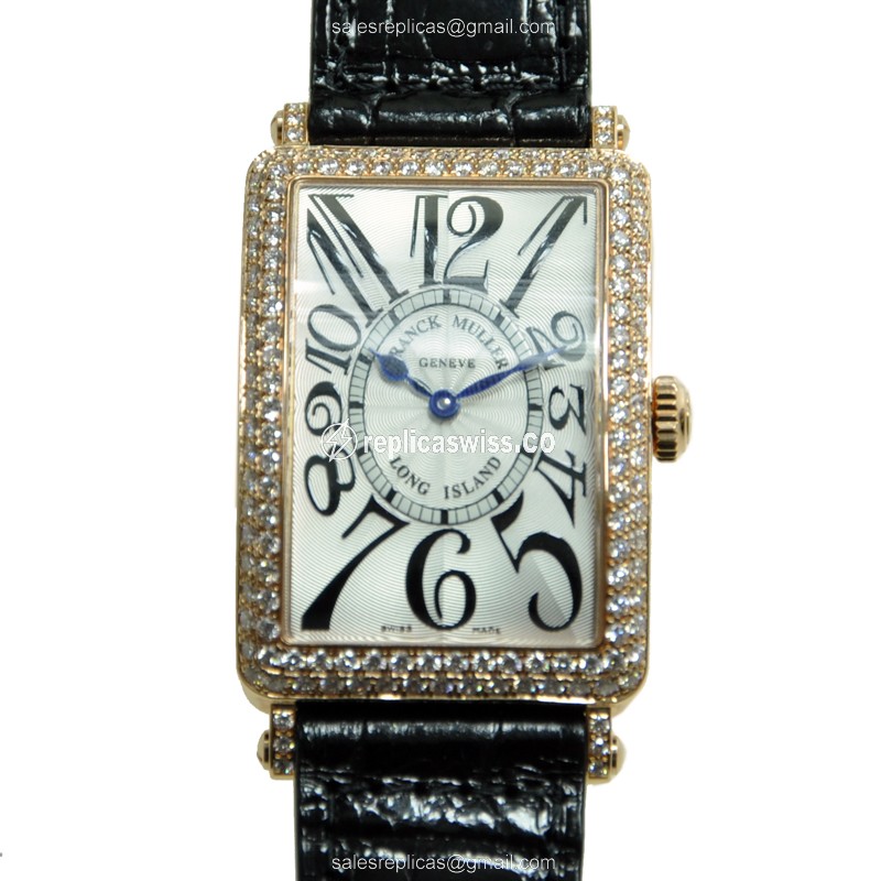 Franck Muller 952 QZ D (5N) LONG ISLAND Quartz 18kt Rose Gold & Diamonds