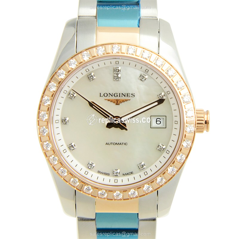 Longines L2.285.5.88.7 CONQUEST Automatic 18kt Rose Gold & Steel