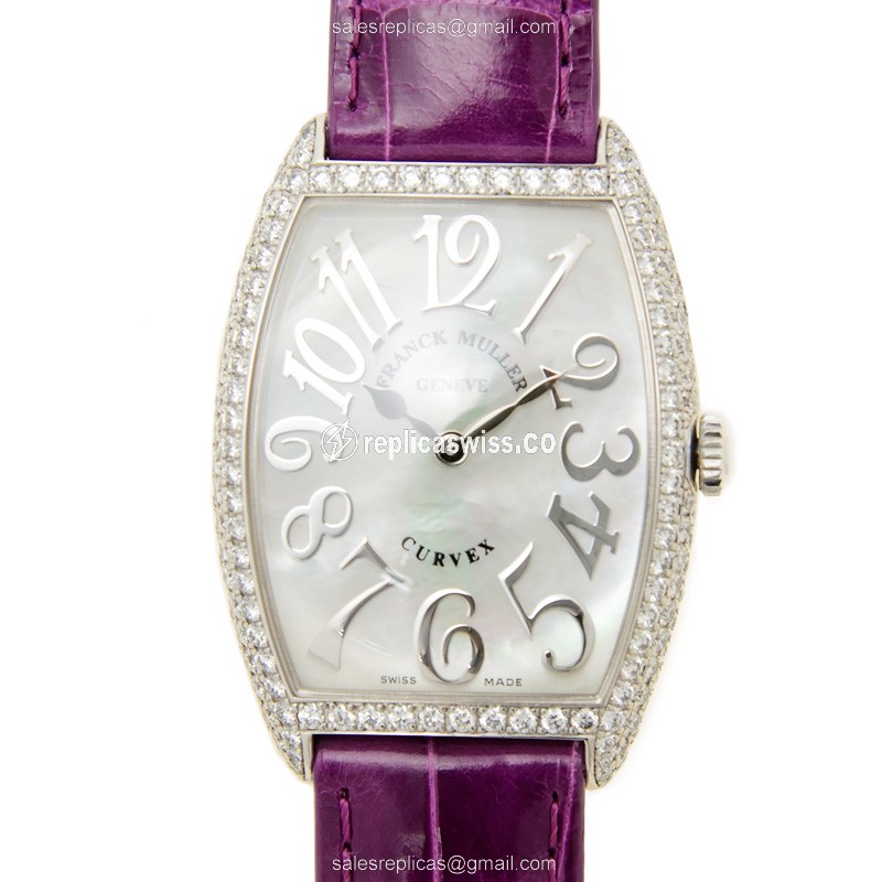 Franck Muller 2852 B QZ REL MOP D (OG) MASTER BANKER Quartz 18kt White Gold & Diamond