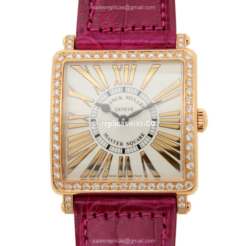 Franck Muller 6002 M QZ B REL R D 1R (5N) MASTER SQUARE Quartz 18kt Rose Gold & Diamonds