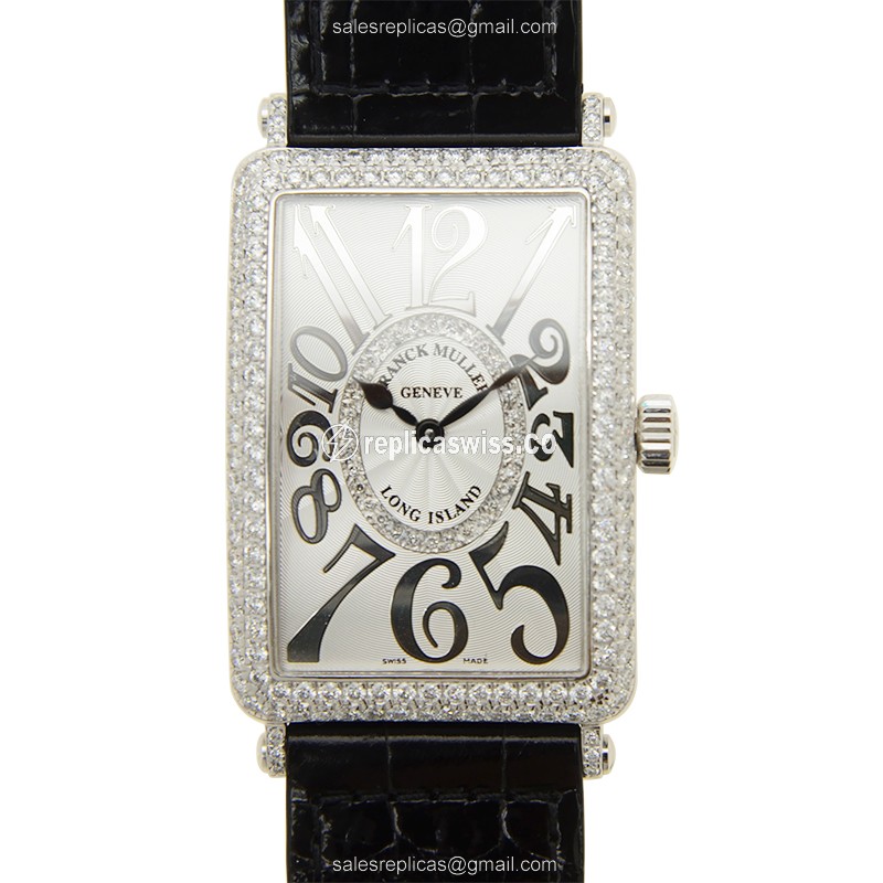Franck Muller 1002 QZ REL D CD 1R (OG) LONG ISLAND Quartz 18kt White Gold & Diamond