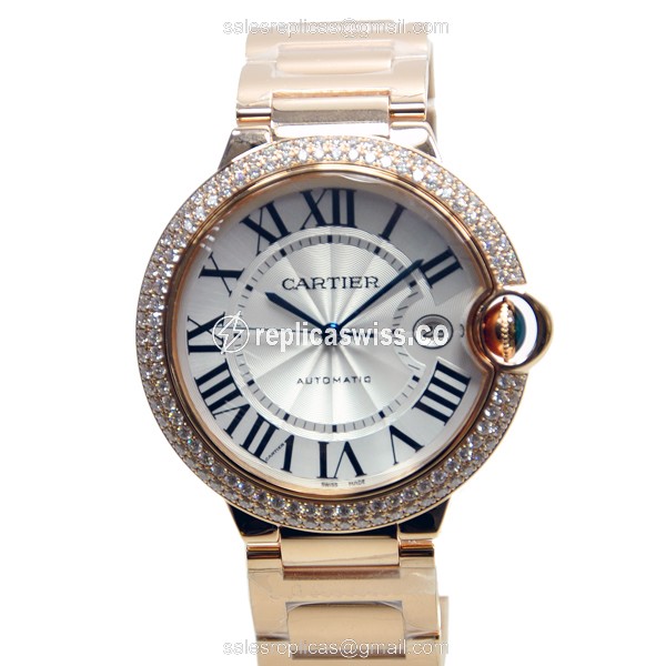 Cartier WE9008Z3 BALLON BLEU Automatic 18kt Rose Gold & Diamonds