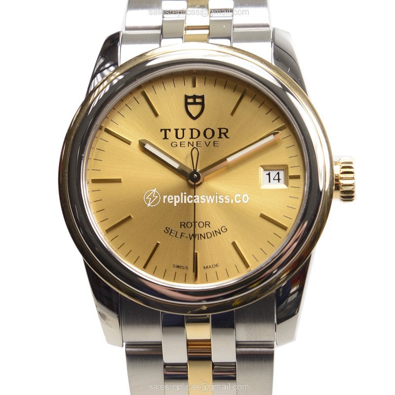 Tudor 55003-68053-CH GLAMOUR DATE Automatic 18kt Gold & Steel