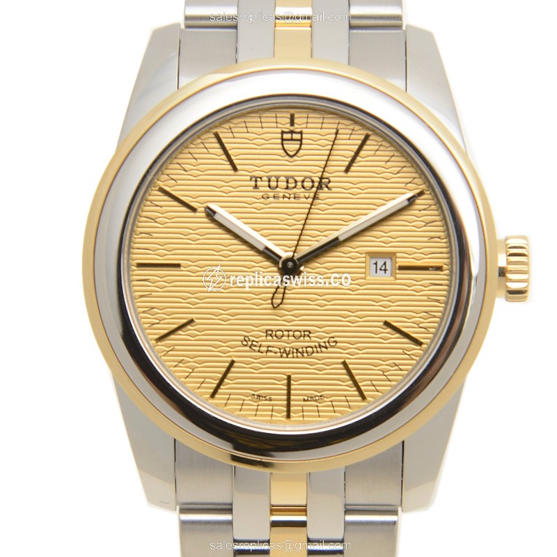 Tudor 53003-68033-CHCL GLAMOUR DATE Automatic 18kt Gold & Steel