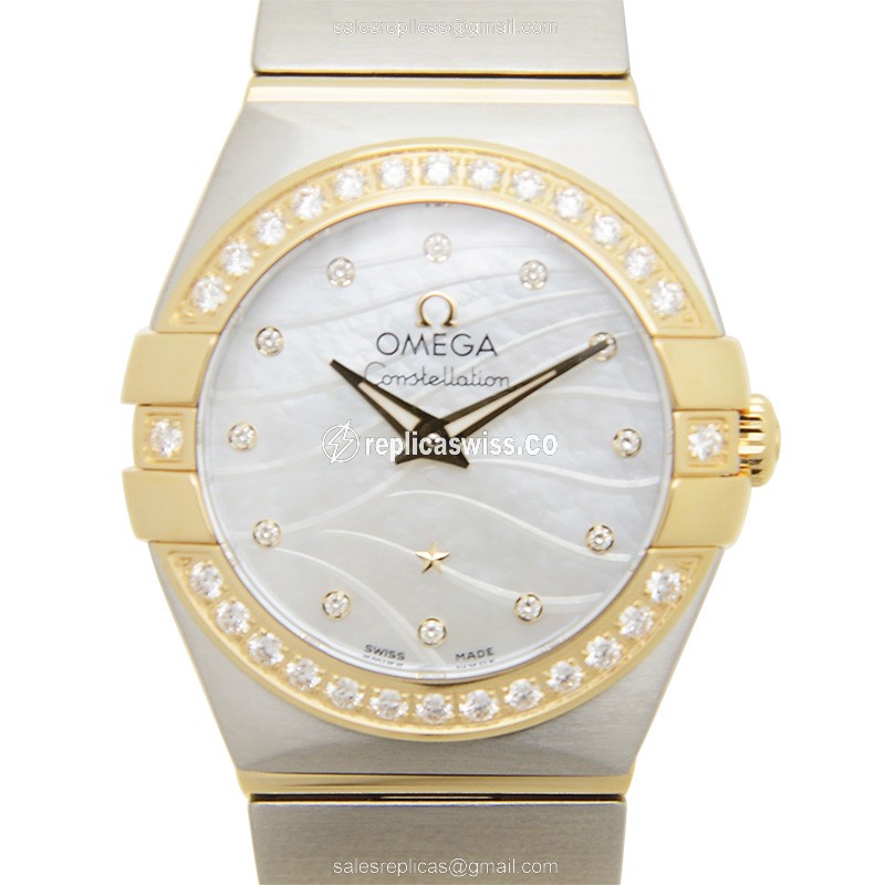 Omega 123.25.24.60.55.011 CONSTELLATION Quartz 18kt Gold & Diamond & Steel