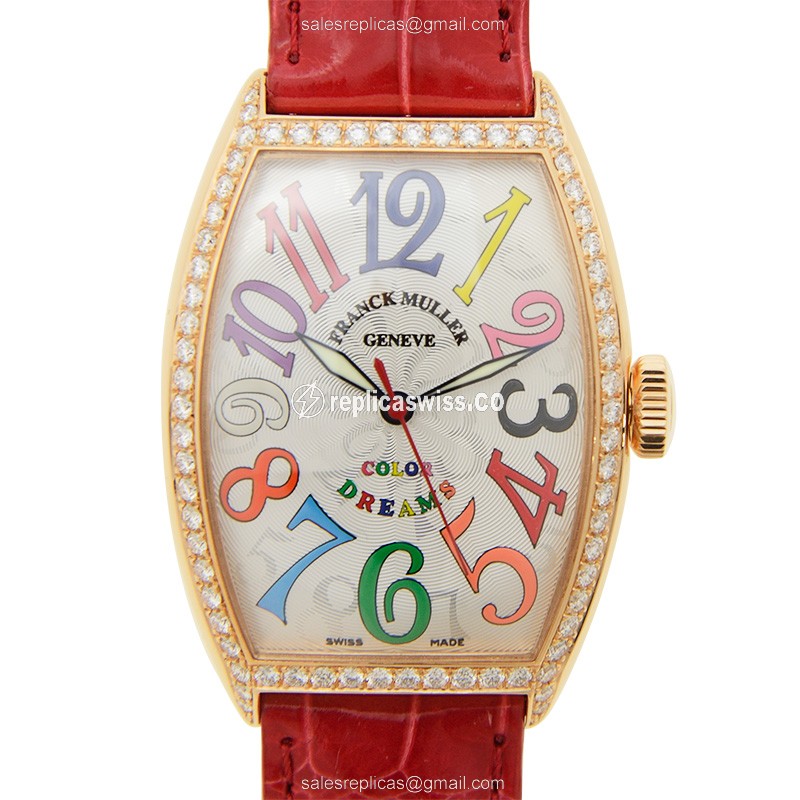 Franck Muller 5850 SC COL DRM D 1R (5N) CINTREE CURVEX Automatic 18kt Rose Gold & Diamonds