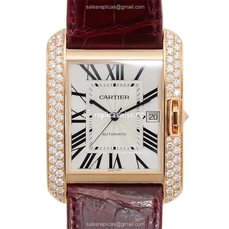 Cartier WT100021 TANK Automatic 18kt Rose Gold & Diamonds