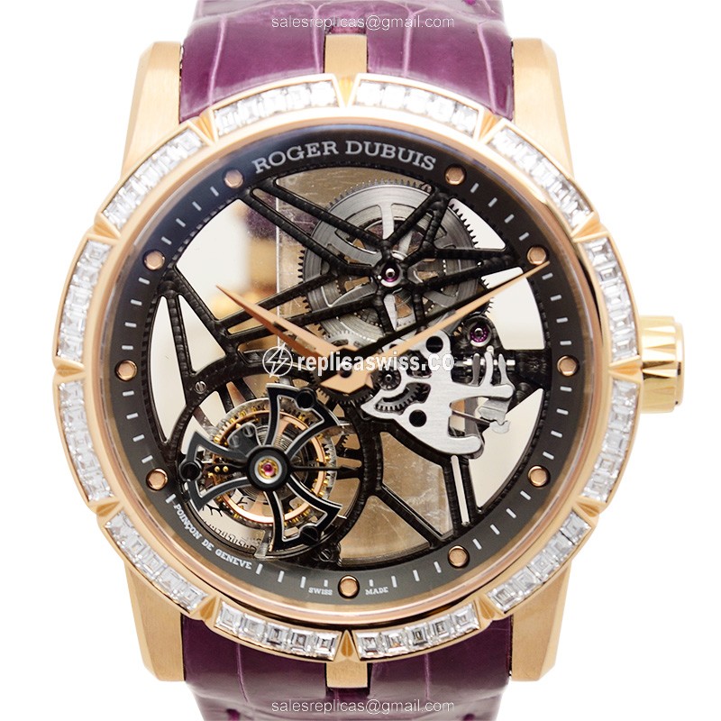 Roger Dubuis RDDBEX0404 EXCALIBUR Manual Wind 18kt Rose Gold & Diamonds