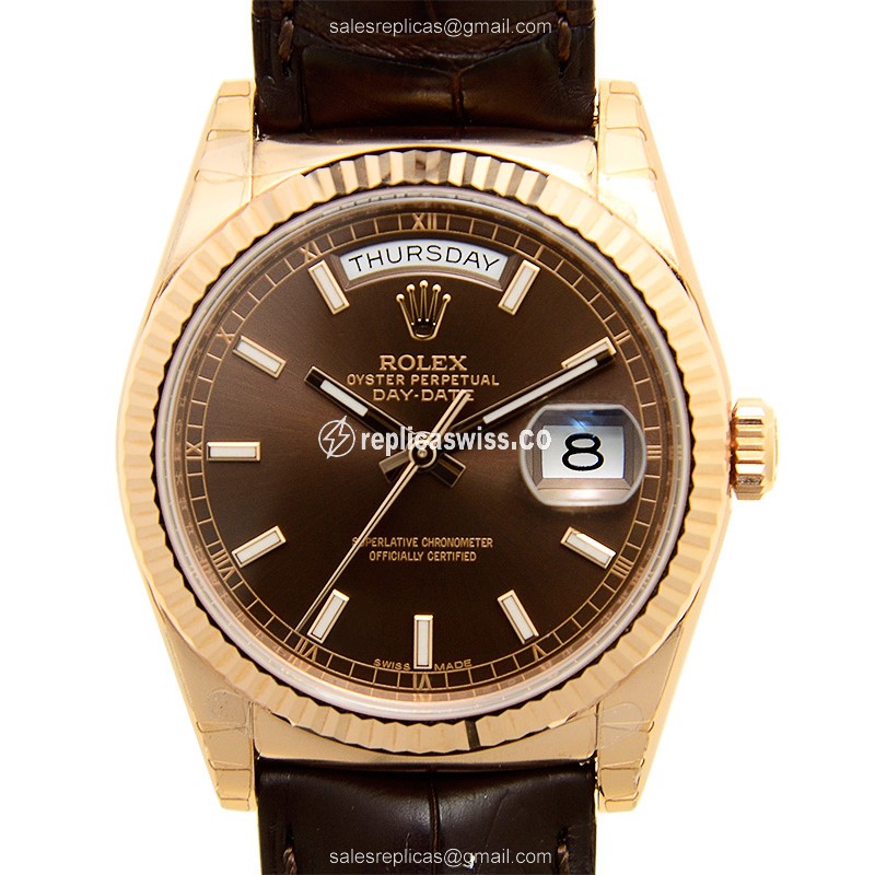 Rolex 118135BR DAY-DATE Automatic 18kt Rose Gold