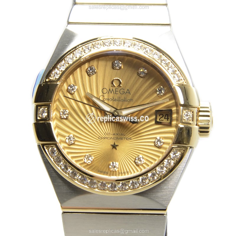 Omega 123.25.27.20.58.001 CONSTELLATION Automatic 18kt Gold & Diamond & Steel