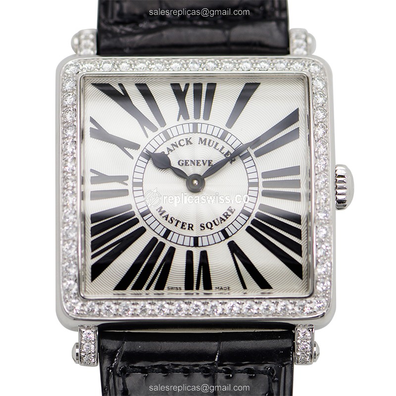 Franck Muller 6002 M B QZ R D 1R (AC) MASTER SQUARE Quartz Stainless Steel & Diamonds