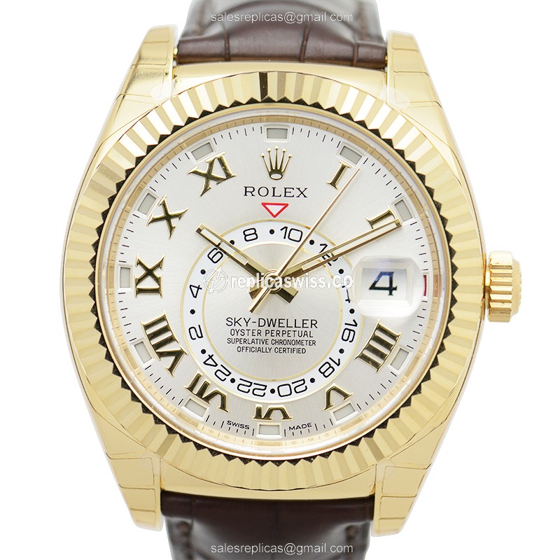 Rolex 326138SVRN SKY-DWELLER Automatic 18kt Yellow Gold