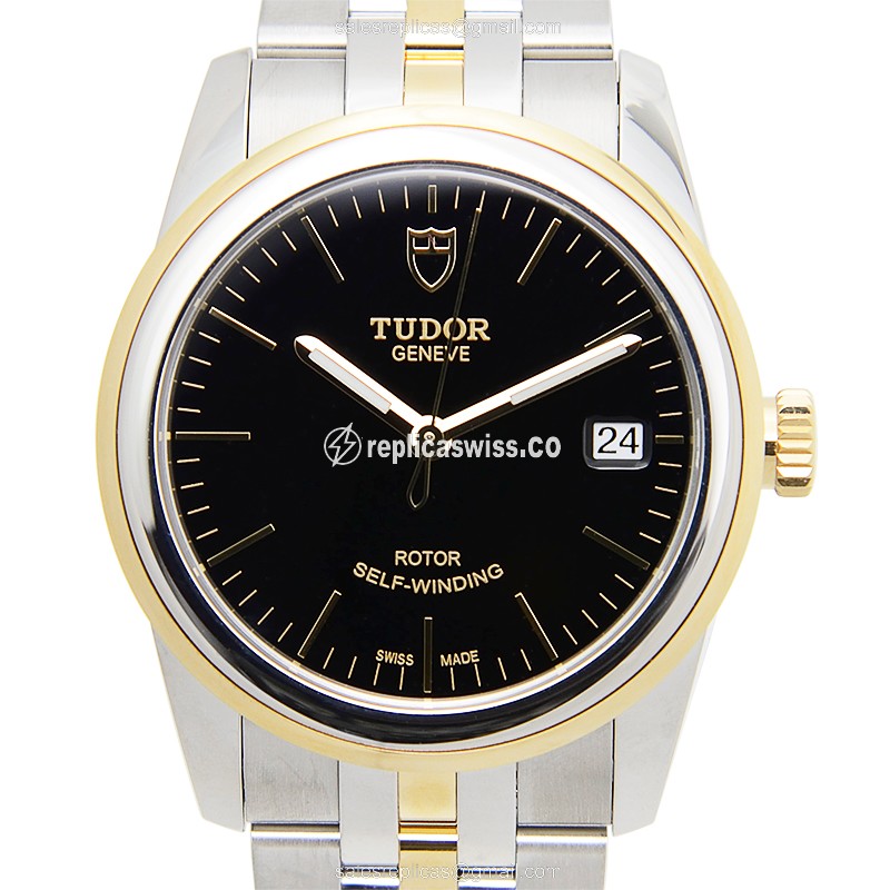 Tudor 55003-68053-BK GLAMOUR DATE Automatic 18kt Gold & Steel
