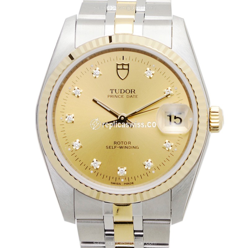 Tudor 74033-62473-10DI-CH PRICE DATE-DAY Automatic 18kt Gold & Steel