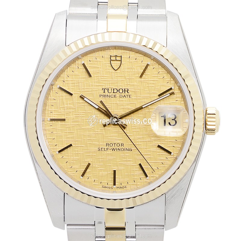 Tudor 74033-62473-CHCL PRICE DATE-DAY Automatic 18kt Gold & Steel