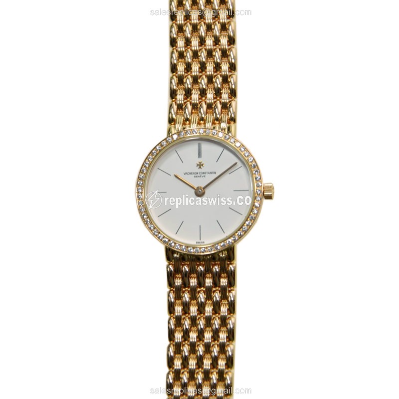 Vacheron Constantin 27593/454J-3 Quartz 18kt Rose Gold & Diamonds