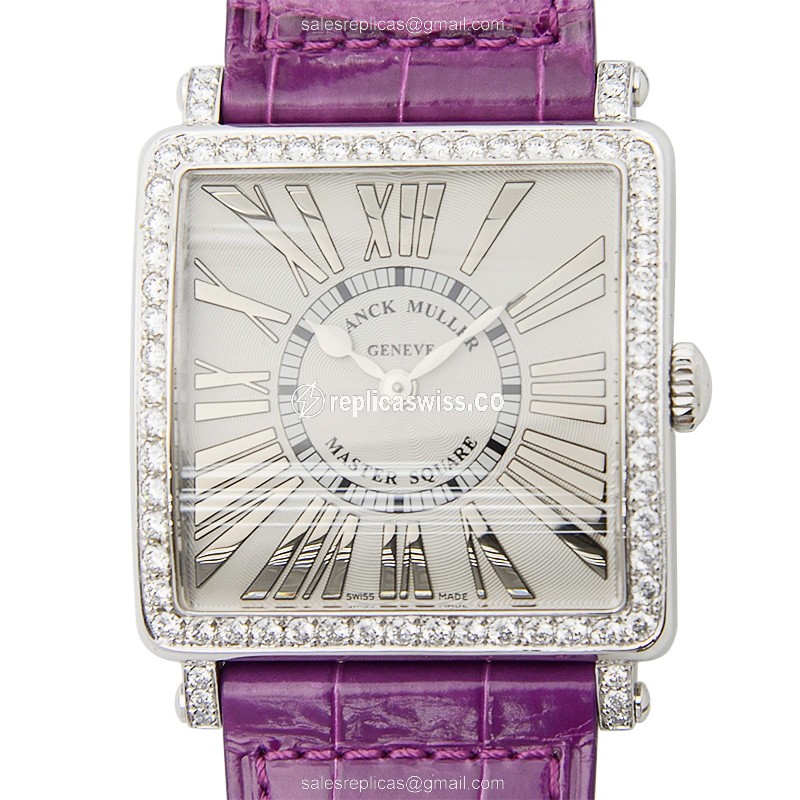 Franck Muller 6002 M B QZ REL R D 1R (AC) MASTER SQUARE Quartz Stainless Steel & Diamonds