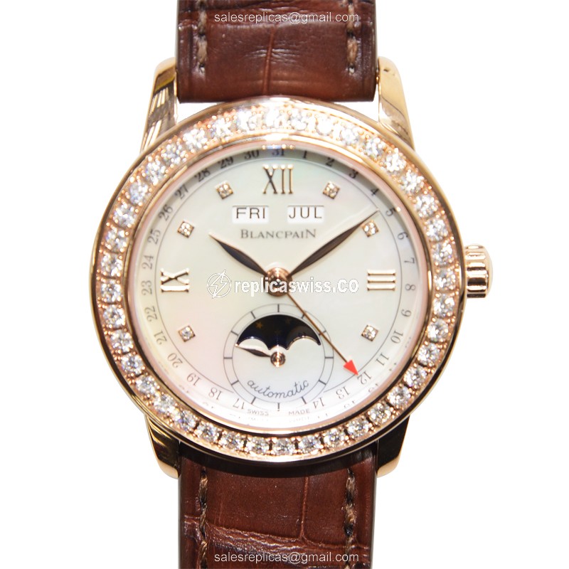 Blancpain 2360-2991A-55B LEMAN Automatic 18kt Rose Gold & Diamonds