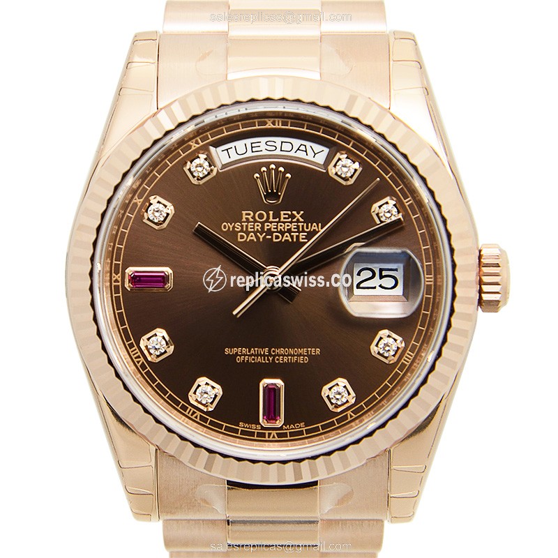 Rolex 118235BR69REDDIA DAY-DATE Automatic 18kt Rose Gold