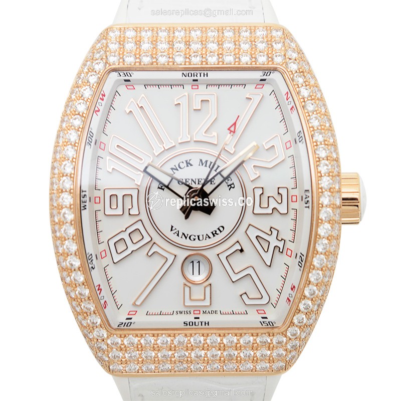 Franck Muller V 45 SC DT D (5N BC) VANGUARD Automatic 18kt Rose Gold & Diamonds
