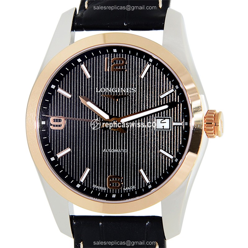 Longines L2.785.5.56.3 CONQUEST Automatic 18kt Rose Gold & Steel