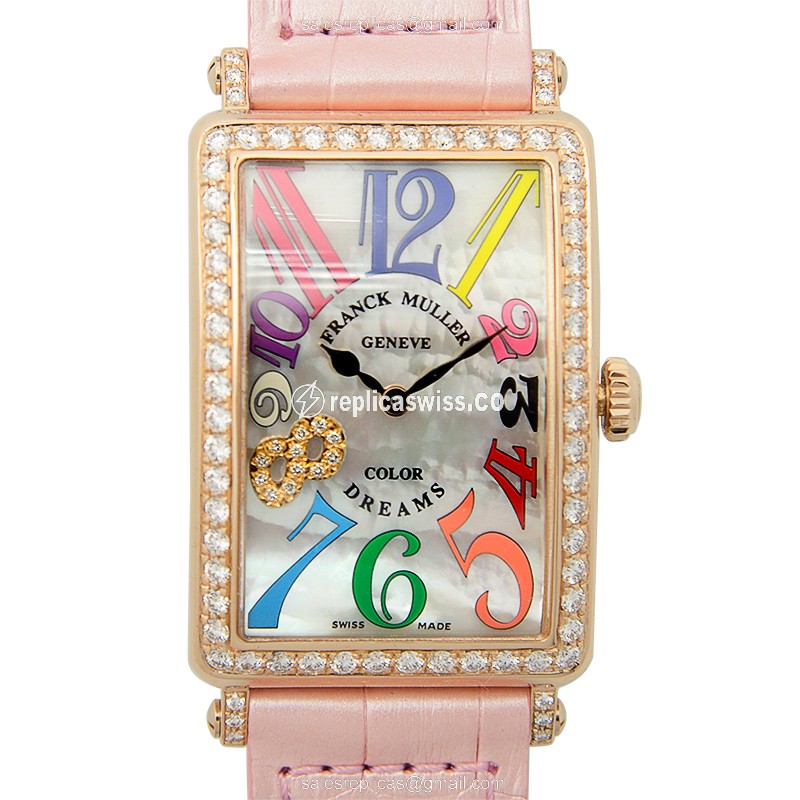 Franck Muller 952 QZ COL DRM MOP D 1R CD8 (5N) LONG ISLAND Quartz 18kt Rose Gold & Diamonds