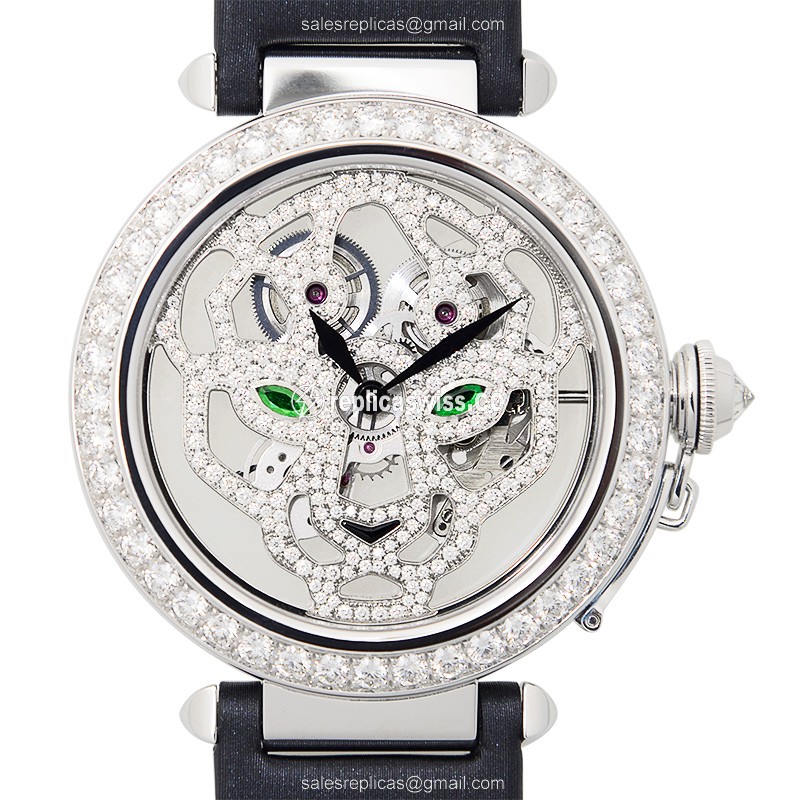 Cartier HPI00365 PASHA DE CARTIER Manual Wind 18kt White Gold & Diamond