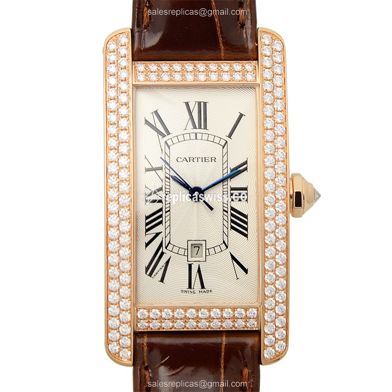 Cartier WB704751 TANK Automatic 18kt Rose Gold & Diamonds