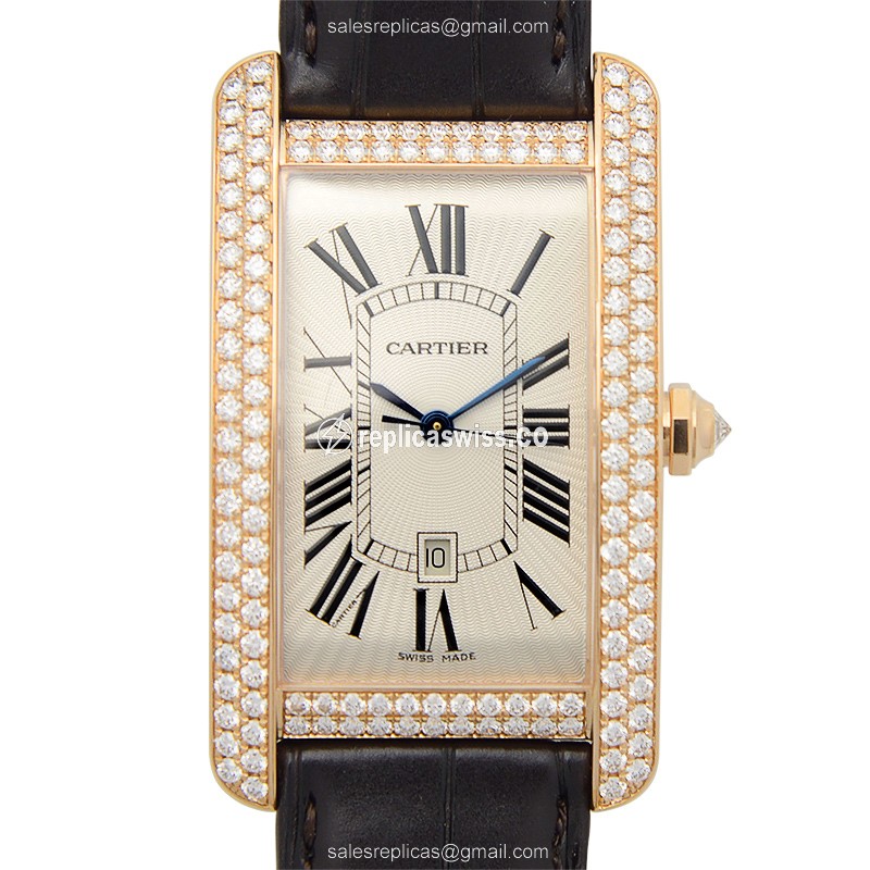 Cartier WB704851 TANK Automatic 18kt Rose Gold & Diamonds