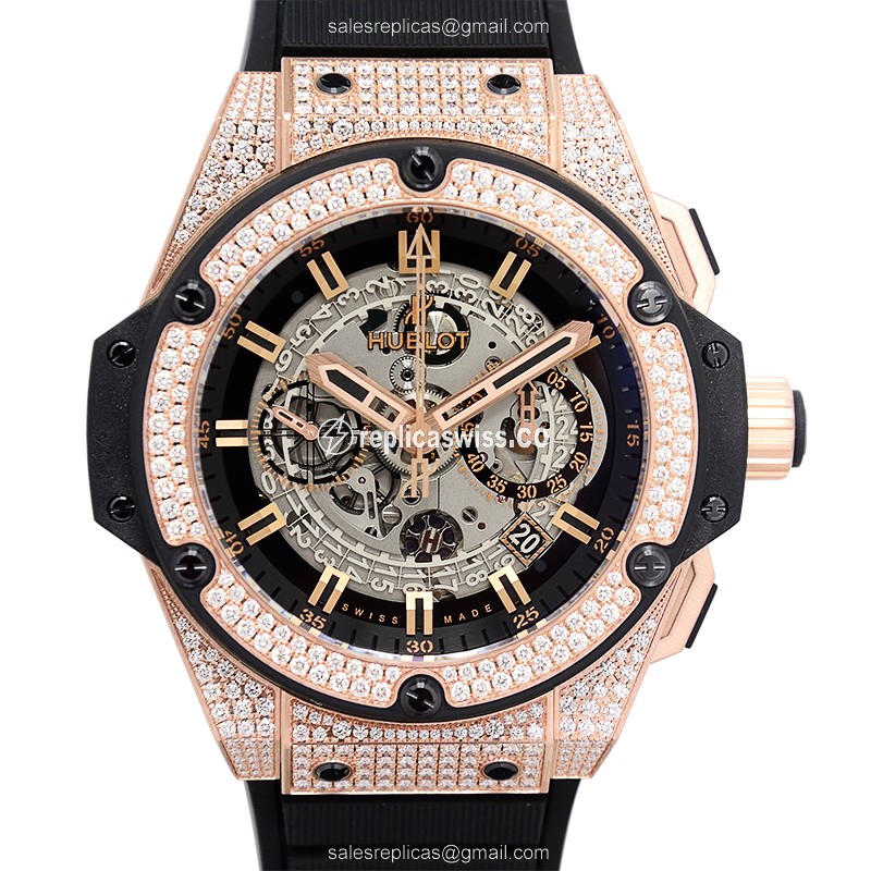 Hublot 701.0X.0180.RX.1704 KING POWER UNICO Automatic 18kt Rose Gold & Diamonds