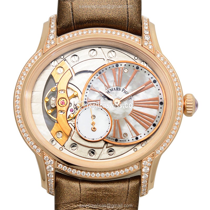 Audemars Piguet 77247OR.ZZ.A812CR.01 MILLENARY Manual Wind 18kt Rose Gold & Diamonds