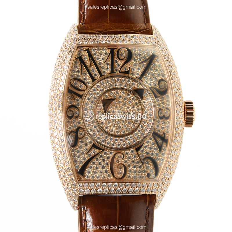 Franck Muller 8880 DM D CD (5N) DOUBLE MYSTERY Automatic 18kt Rose Gold & Diamonds