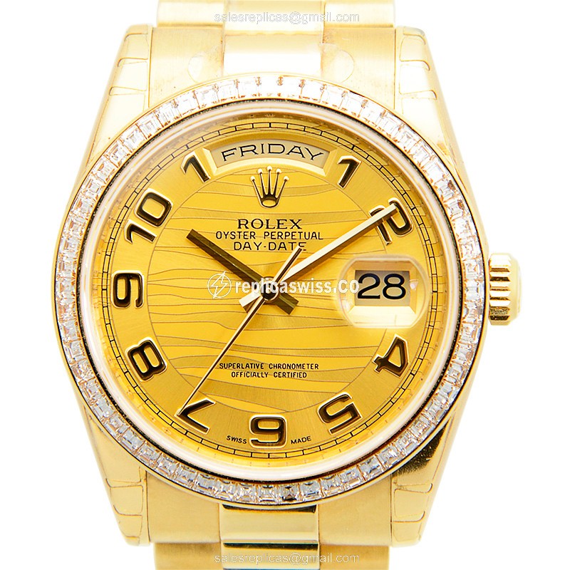 Rolex 118398BRWAVEAR DAY-DATE Automatic 18kt Gold & Diamond & Steel