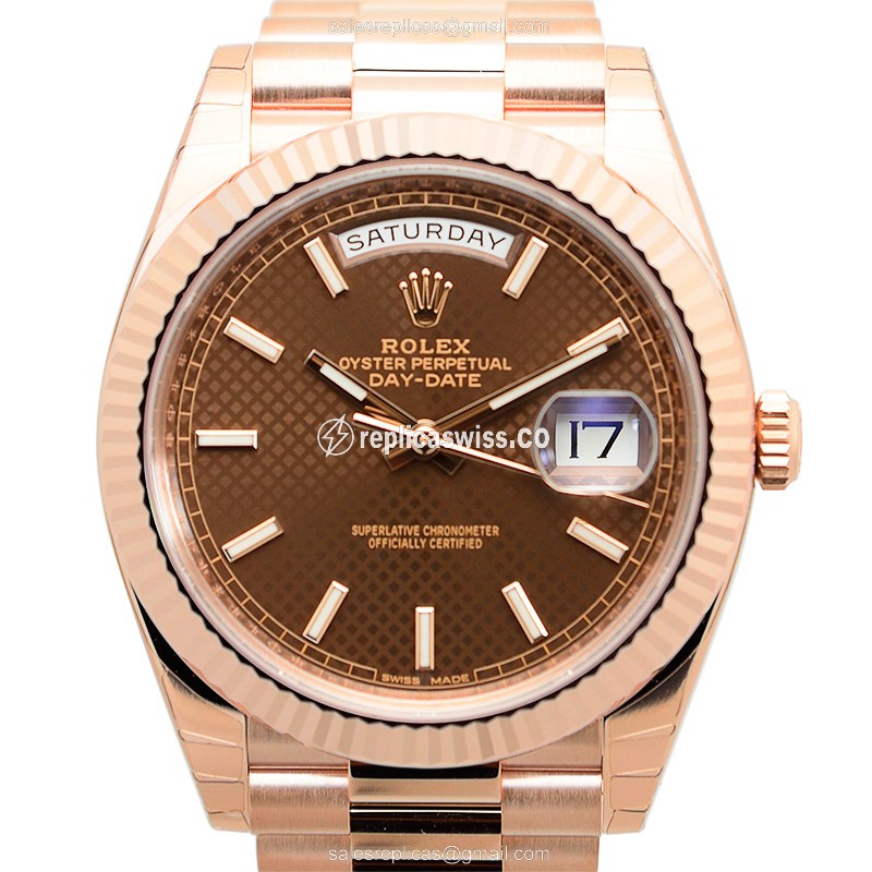 Rolex 228235BRWTBAR DAY-DATE Automatic 18kt Rose Gold