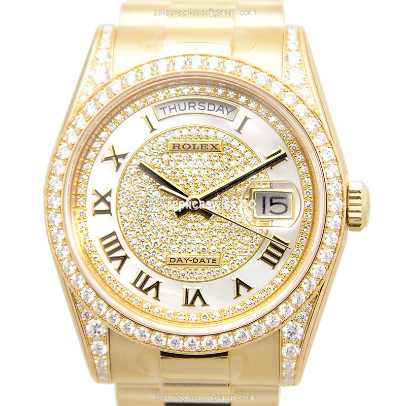Rolex 118388NRZ DAY-DATE Automatic 18kt Gold & Diamond & Steel