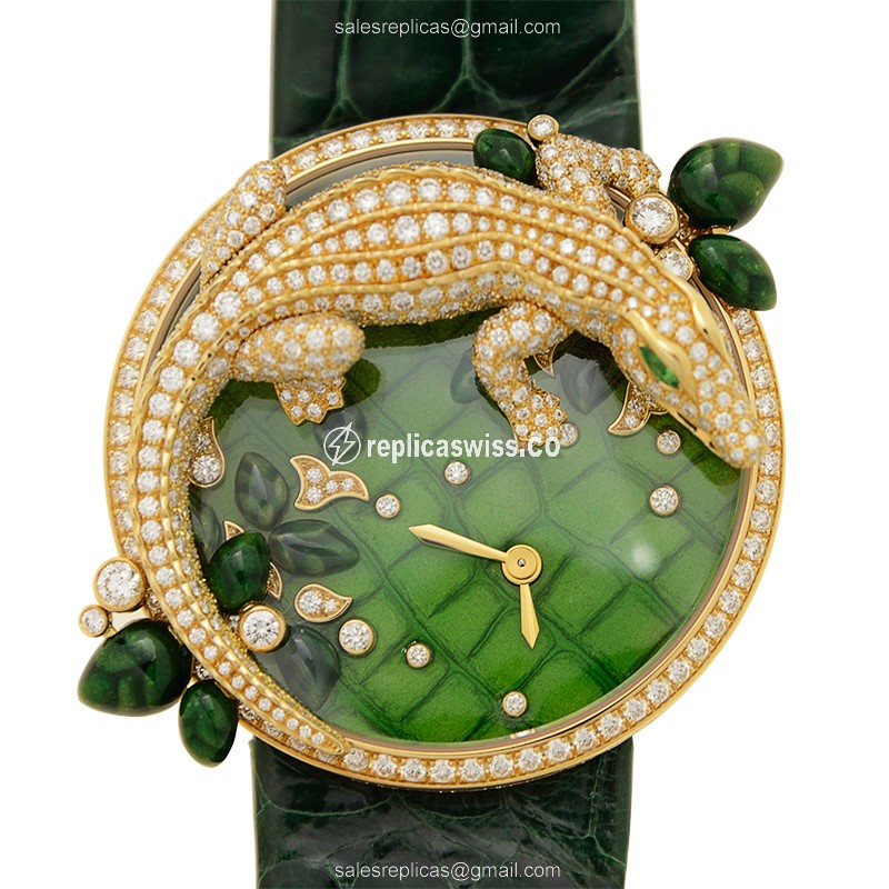 Cartier HPI00714 BESTIAIRE Quartz 18kt Gold & Diamond & Steel