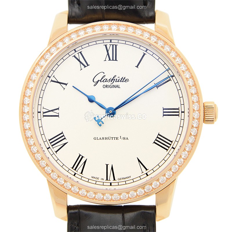 Glashutte 1-39-59-01-15-04 SENATOR MANUAL WINDING SKELETONIZED Automatic 18kt Rose Gold & Diamonds