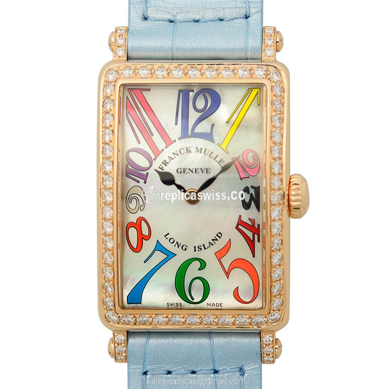 Franck Muller 902 QZ COL DRM MOP D 1R (5N) LONG ISLAND Quartz 18kt Rose Gold & Diamonds