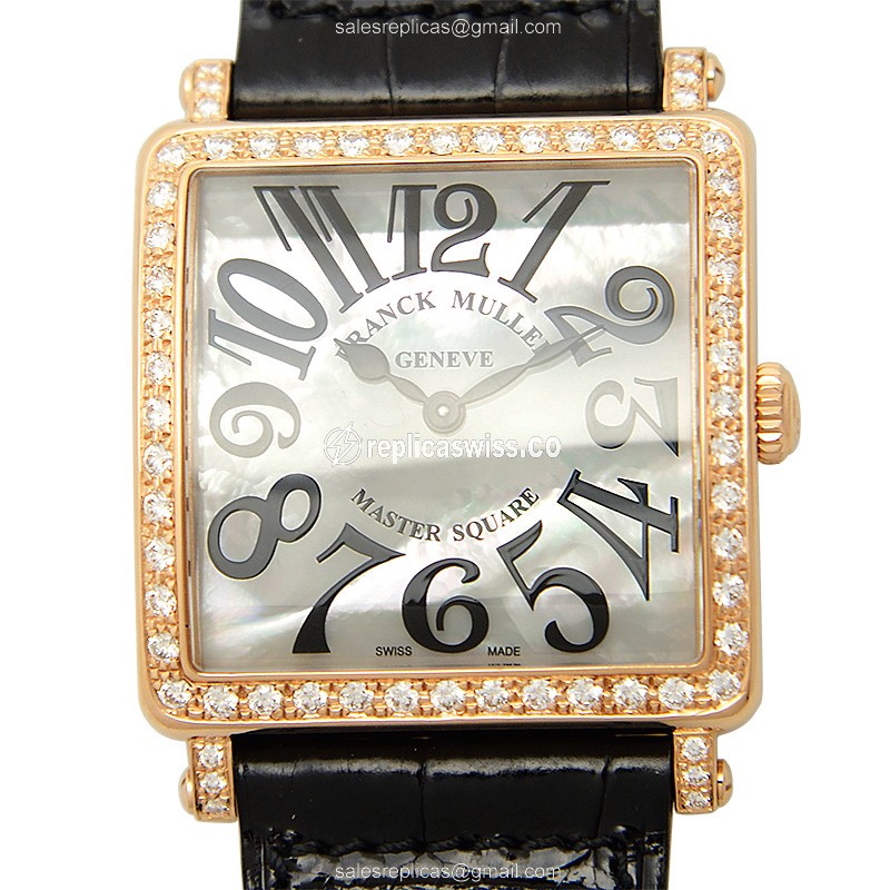 Franck Muller 6002 M B QZ V MOP D 1R (5N) MASTER SQUARE Quartz 18kt Rose Gold & Diamonds