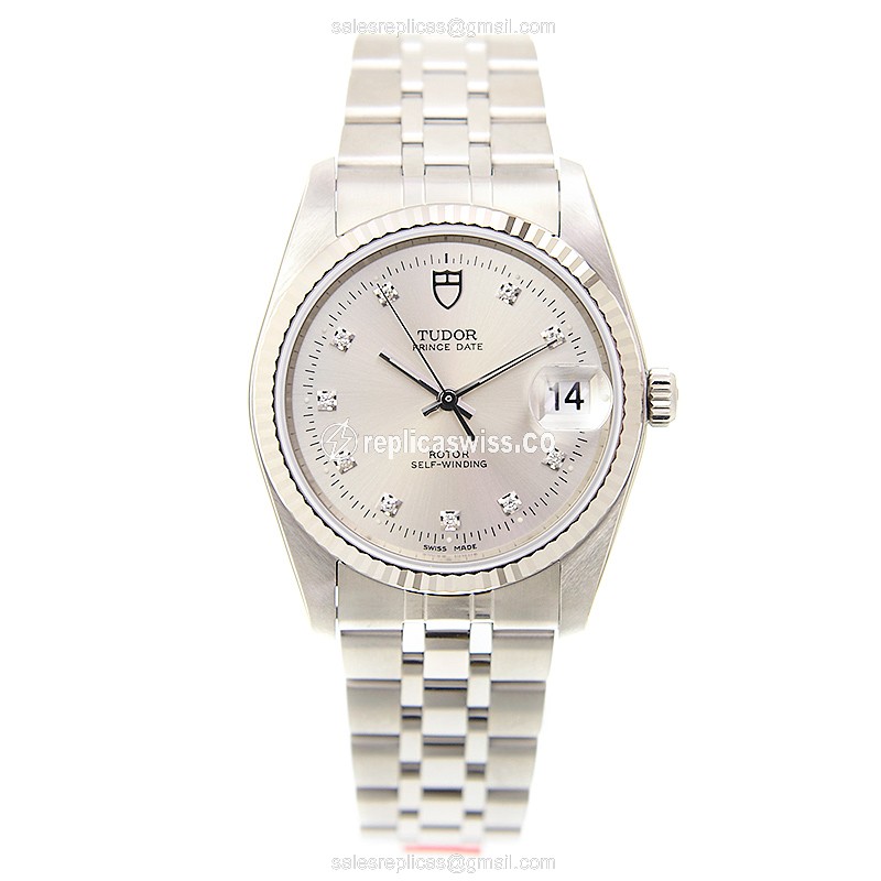 Tudor 74034-62470-10DI-SV PRINCE DATE Automatic 18kt White Gold & Steel