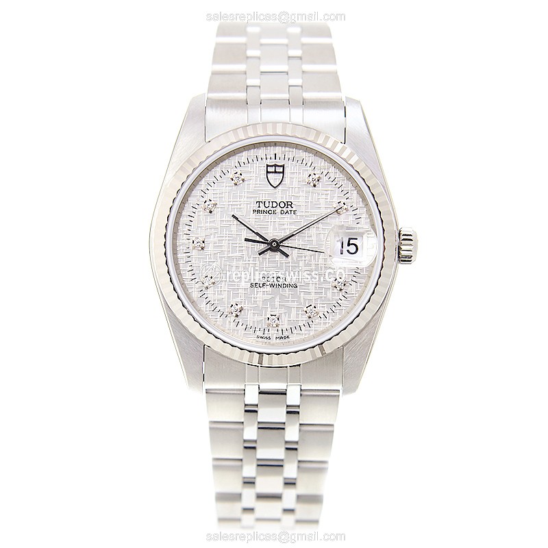 Tudor 74034-62470-10DI-SVCL PRINCE DATE Automatic 18kt White Gold & Steel