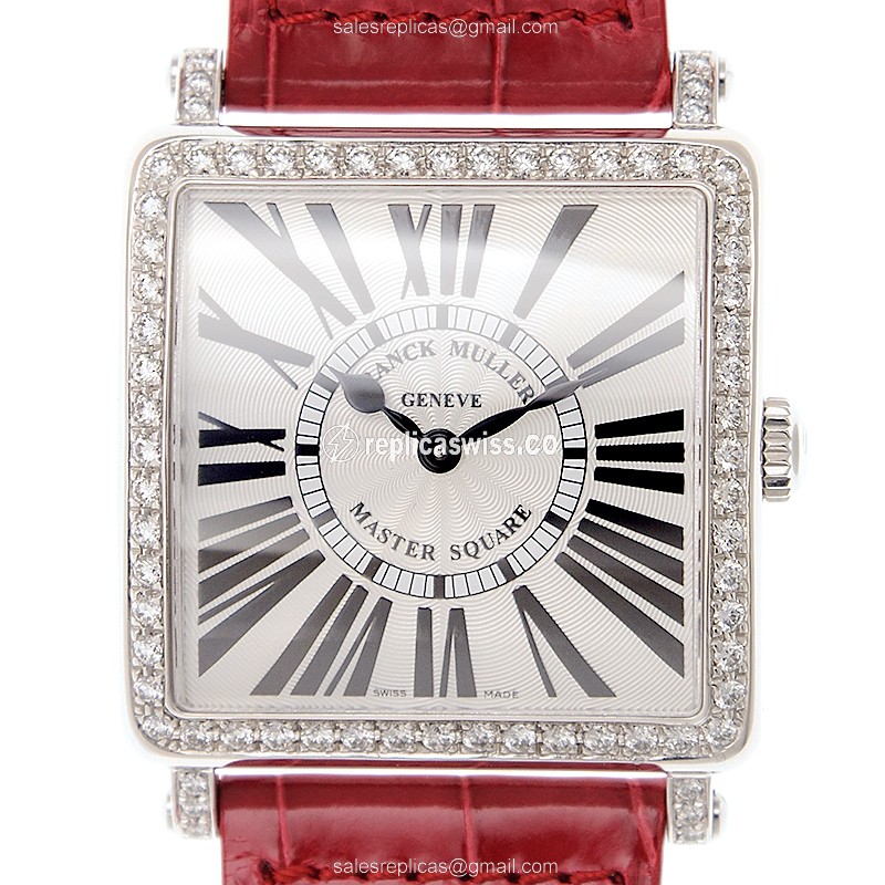 Franck Muller 6002 M B QZ R D 1R (OG) MASTER SQUARE Quartz 18kt White Gold & Diamond