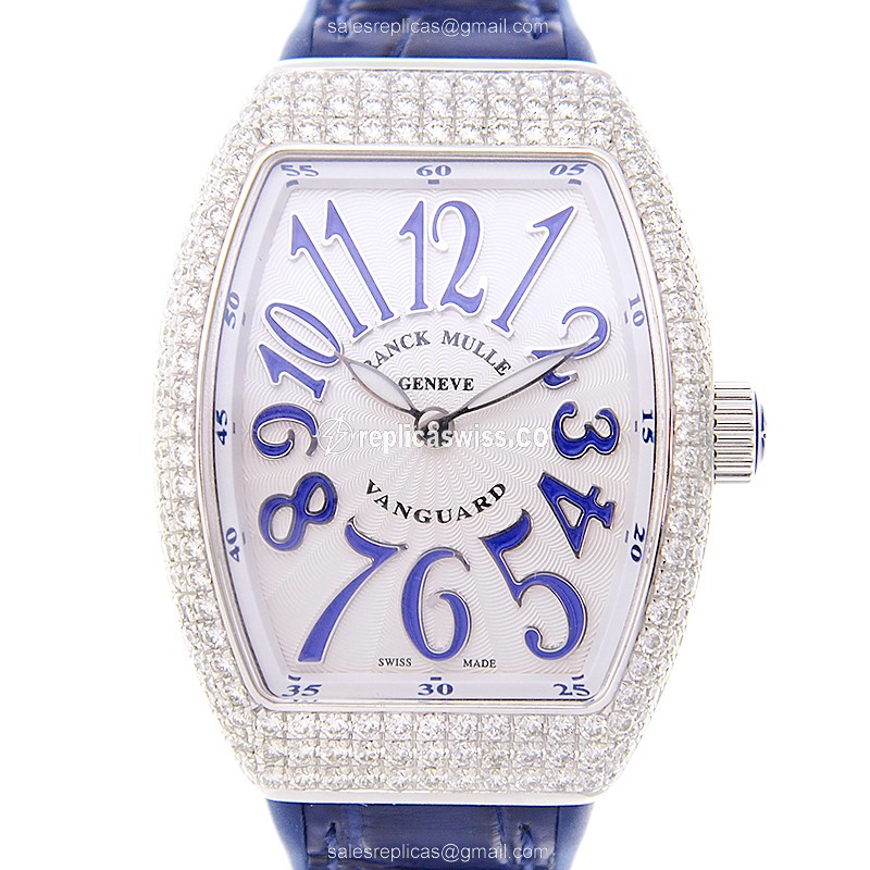 Franck Muller V 32 QZ D (AC.BU) VANGUARD Quartz Stainless Steel & Diamonds
