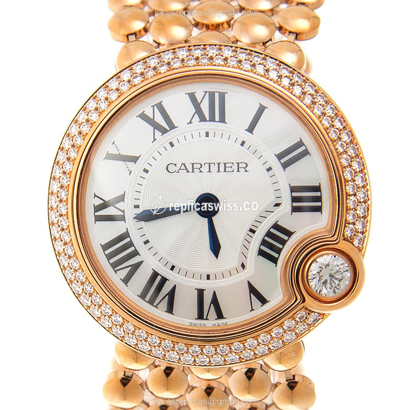 Cartier WE902071 BALLON BLEU Quartz 18kt Rose Gold & Diamonds