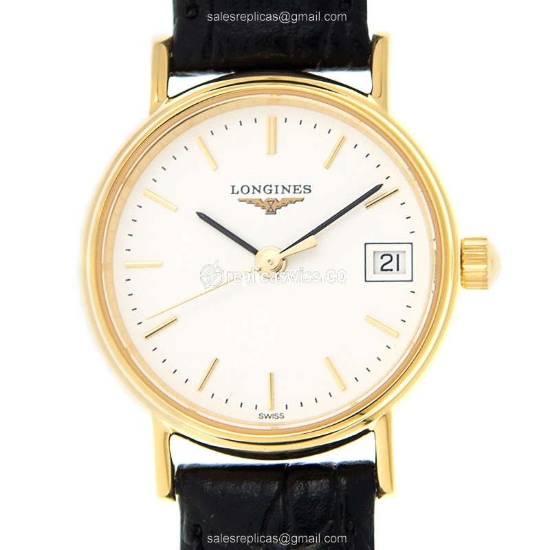 Longines L4.319.2.12.2 PRESENCE Quartz Gold-Plated & Stainless Steel