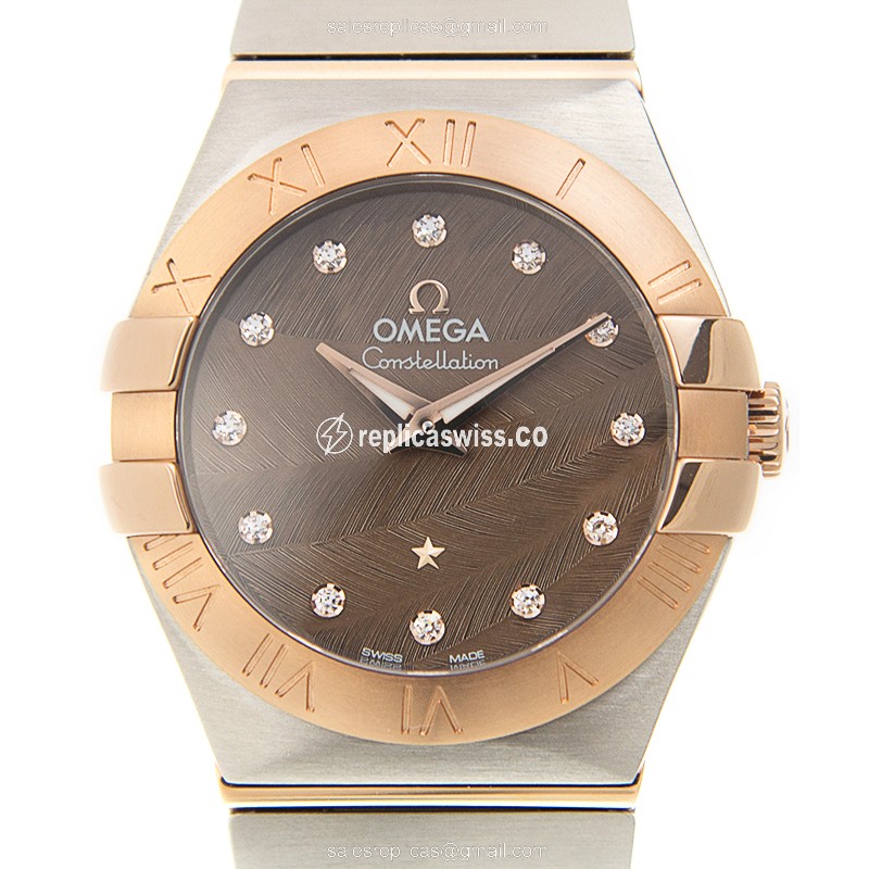 Omega 123.20.27.60.63.003 CONSTELLATION Quartz 18kt Rose Gold & Steel