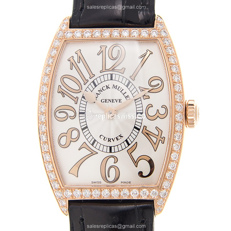 Franck Muller 7502 QZ REL D 1R (5N) CINTREE CURVEX Quartz 18kt Rose Gold & Diamonds